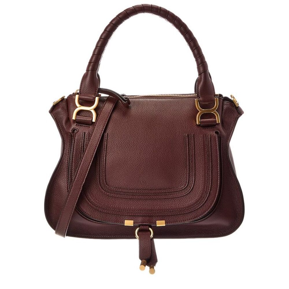 Chloé Marcie Leather Satchel, Brown